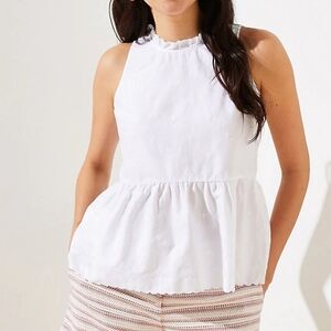 NWT LOFT White Sleeveless Peplum Top - Size L